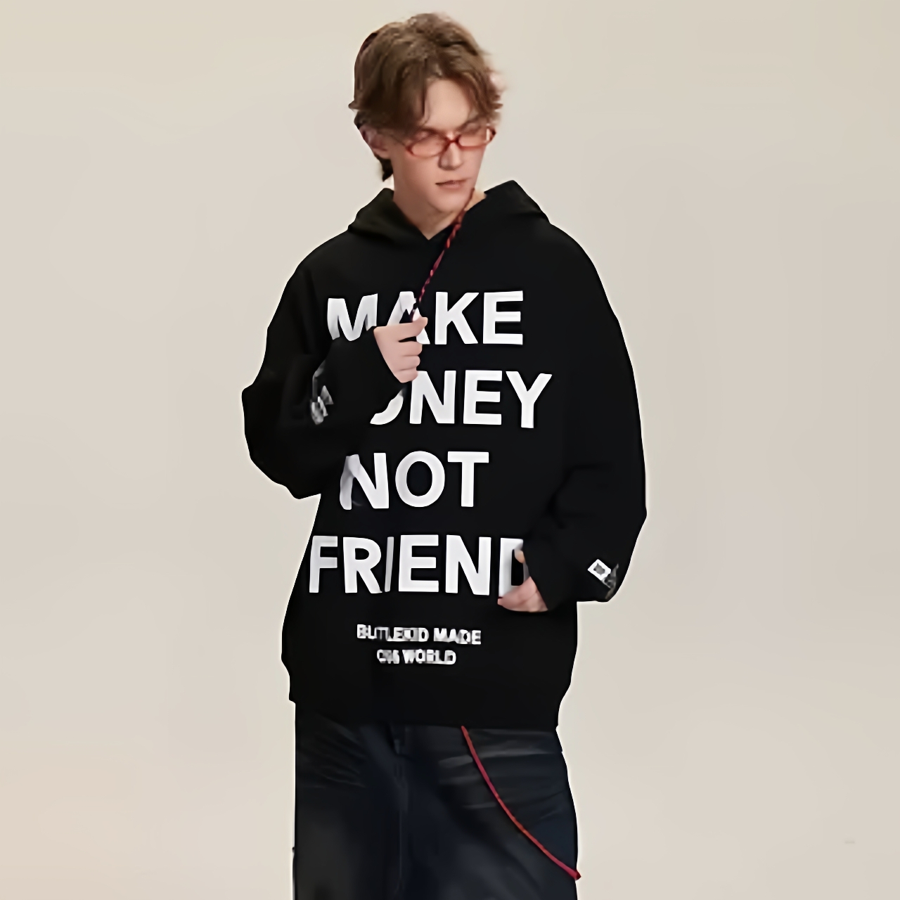 NTBF美式街头字母连帽卫衣男女2025秋季情侣装潮牌高级感百搭上衣