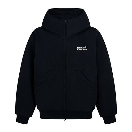 NTBF美式复古字母刺绣高领开衫连帽卫衣男装街头潮牌宽松百搭外套