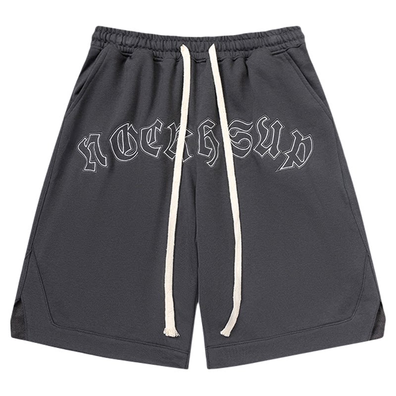 NTBF美式复古街头印花抽绳休闲运动短裤男潮流宽松夏篮球裤五分裤