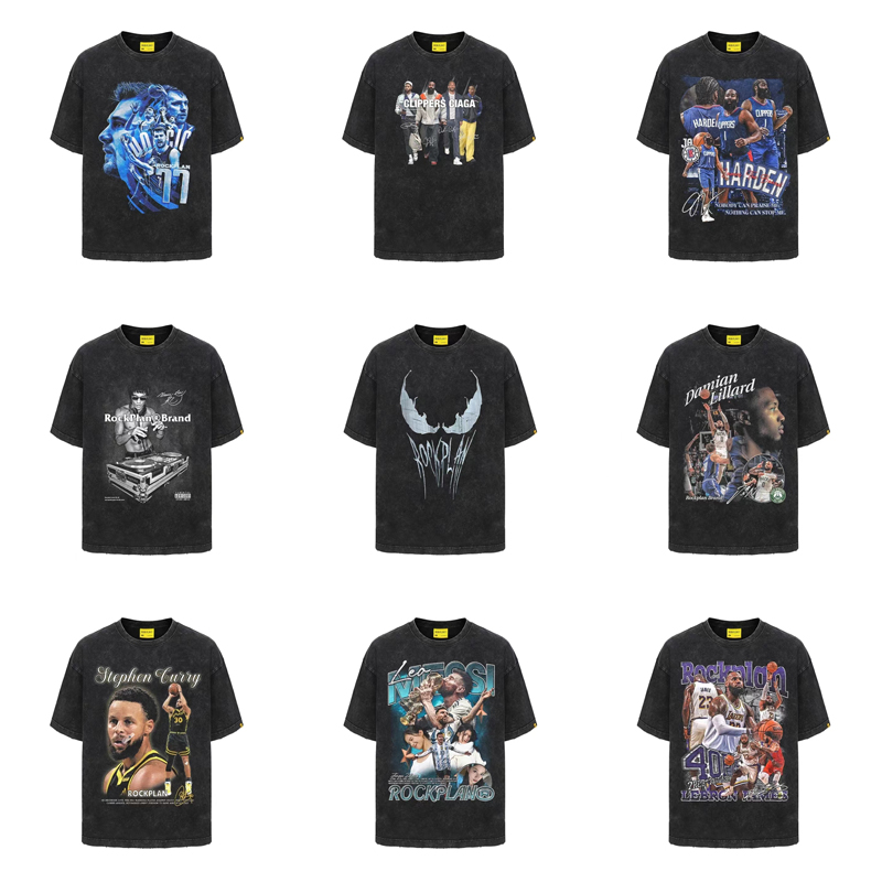 摇滚计划球星库里哈登詹姆斯印花重磅短袖夏季合集国潮T恤-封面