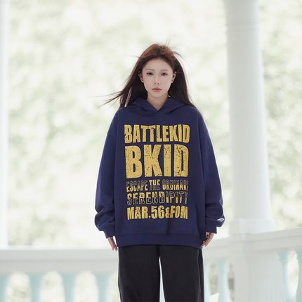 NTBF美式复古连帽卫衣2026早春新款宽松oversize潮牌情侣款连帽衫