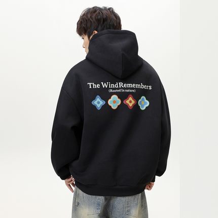 NTBF撞色花瓣美式连帽卫衣2026男女春秋新款潮牌宽松重磅帽衫外套