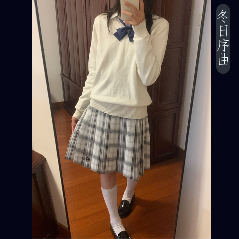 【冬日序曲】洛小奈JK原创学院风JK格裙黑白格裙半身裙短裙中长裙
