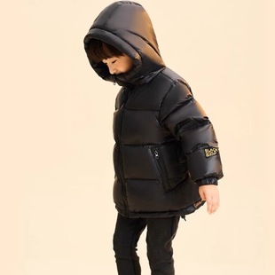 正品白鸭绒黑金儿童羽绒服男女童小孩中大童面包服加厚冬季外套