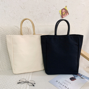 2022新款帆布包女日韩潮托特包女式时尚手提布包布艺包水桶包女包