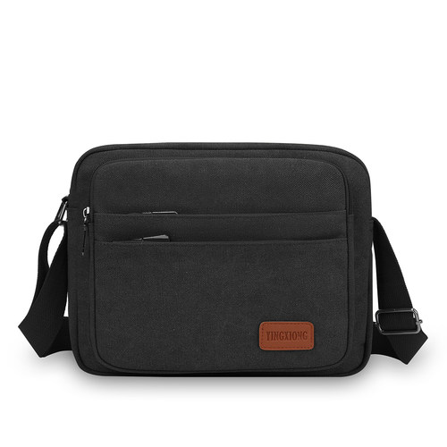 帆布男包单肩包2025大容量多层男士旅游休闲横款简约多功能斜跨包