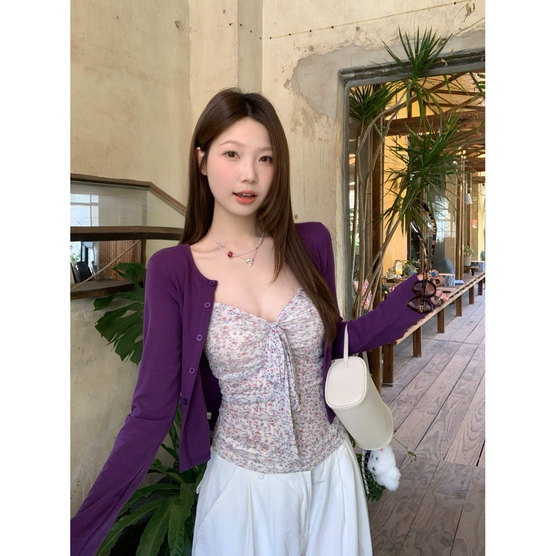 大码胖mm韩系碎花露背小吊带背心女小个子甜美风外穿修身无袖上衣