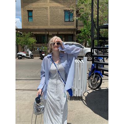 大码胖mm甜美小清新碎花吊带连衣裙女夏季新款气质清纯掐腰长裙潮