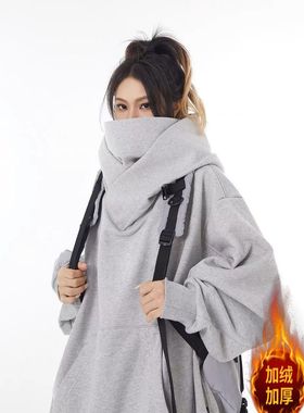 美式社恐卫衣潮爆款风外套百搭连帽卫衣男女外穿感宽松外套1/2件