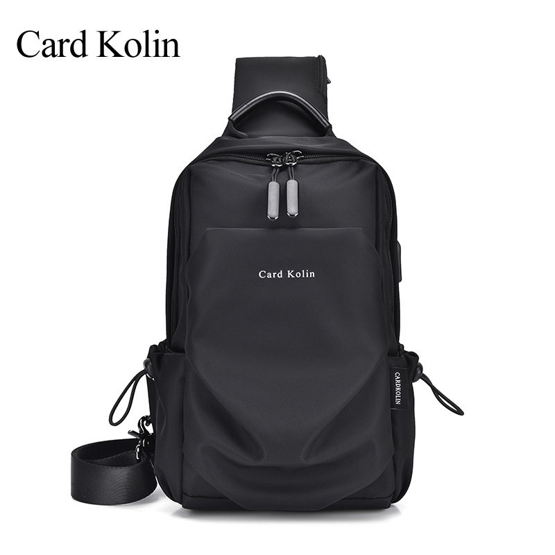 Card Kolin新款男包斜挎包男潮流新款简约男士单肩包时尚运动胸包