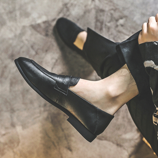 软底透气乐福鞋 休闲小皮鞋 豆豆鞋 真皮英伦风一脚蹬男款 男2026新款