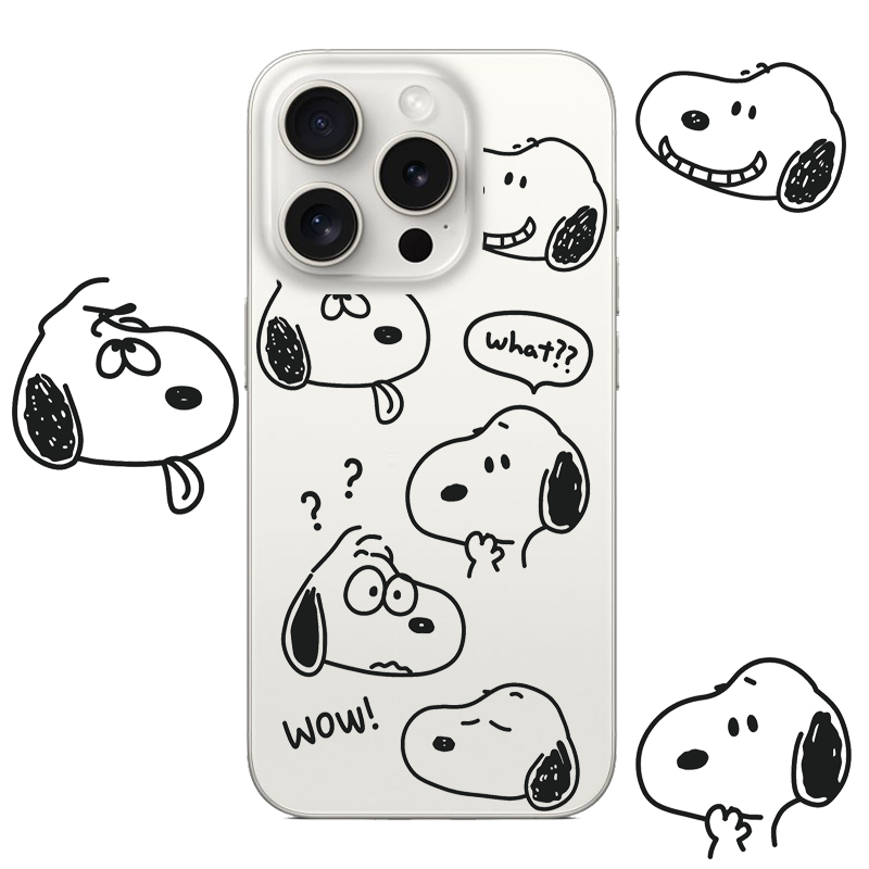 可爱史努比适用苹果17PROMAX情侣15PRO可爱13动漫12卡通14个性iPhone16PROMAX硅胶透明手机壳华为小米vivoopp