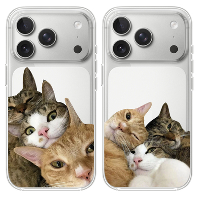 可爱猫咪适用于苹果17PROMAX透明手机壳硅胶可爱iPhone16PROMAX情侣15PRO卡通14VIVOOPPO13动漫12华为小米