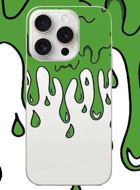 绿色水滴适用于苹果17PROMAX透明手机壳硅胶可爱iPhone16PROMAX情侣15PRO卡通14VIVOOPPO13动漫12华为小米