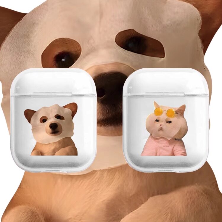 面膜猫咪适用于Airpods3苹果Airpodspro2可爱情侣Airpods4卡通动漫透明Airpods1/2苹果耳机壳防摔全包保护壳