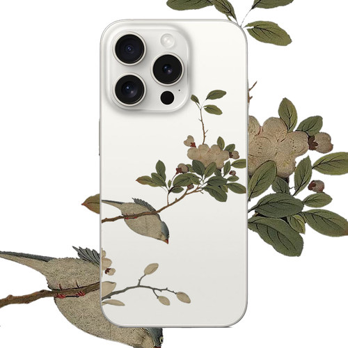 小鸟麻雀花朵适用iPhone17PROMAX小众15个性14防摔13硅胶12苹果16PROMAX情侣透明手机壳小米华为三星OPPOVIVO