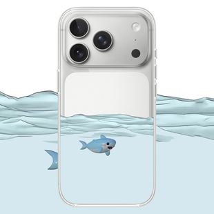 深海大白鲨适用于iPhone17PROMAX卡通16PROMAX可爱12苹果透明手机壳15动漫14创意13适用小米17PROMAX华为OPPO