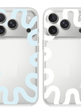 蓝色白色条纹适用苹果17PROMAX情侣15PRO可爱13动漫12卡通14个性iPhone16PROMAX硅胶透明手机壳华为小米vivoo