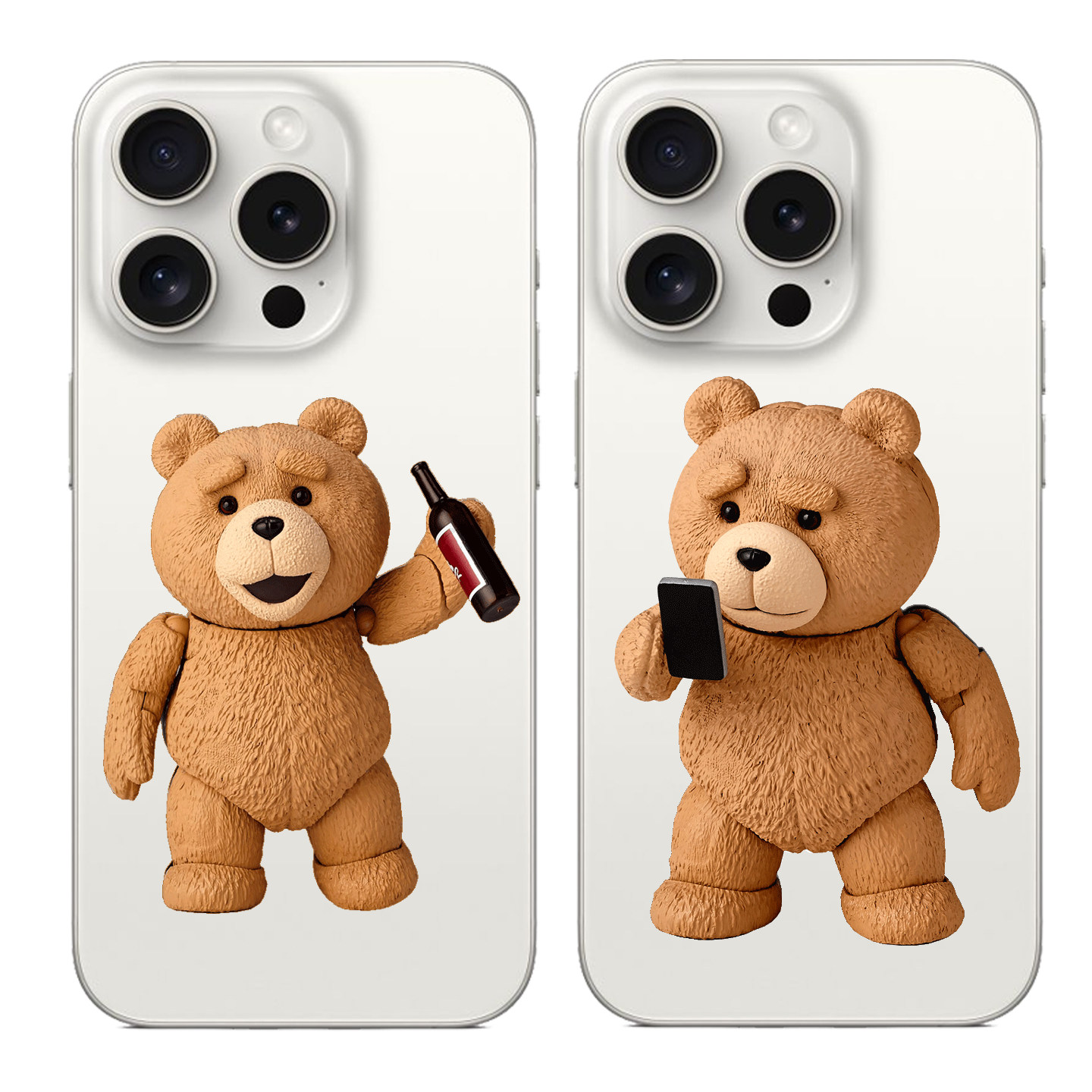 可爱啤酒小熊适用iPhone18PROMAX简约16动漫15时尚18PLUS硅胶14苹果17PROMAX情侣透明手机壳小米华为OPPOVIVO