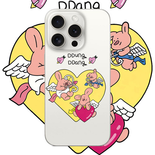 丘比特小猪适用于苹果17PROMAX透明手机壳硅胶可爱iPhone16PROMAX情侣15PRO卡通14VIVOOPPO13动漫12华为小