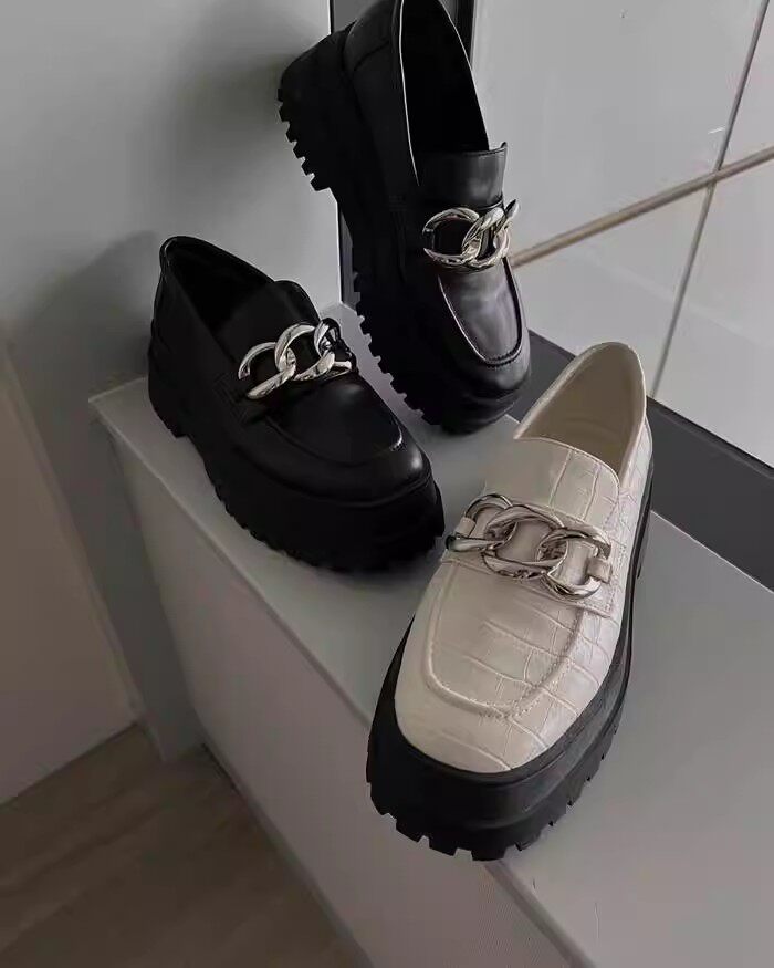 秒变大长腿!日系小众链条厚底鞋复古乐福鞋松糕底女单鞋