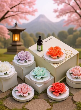 非遗瓷花牡丹瓷花摆件无火香薰扩