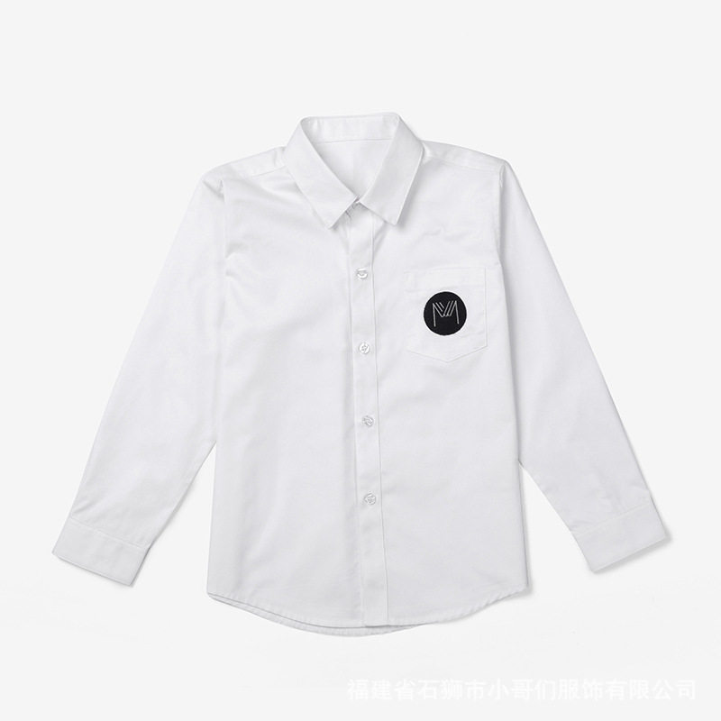 石狮市少先队服校服衬衫白色长袖小学生春秋季白衬衣初班服