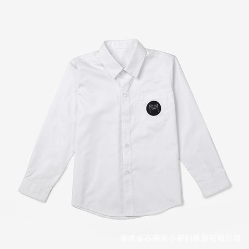 石狮市少先队服校服衬衫白色长袖小学生春秋季白衬衣初班服