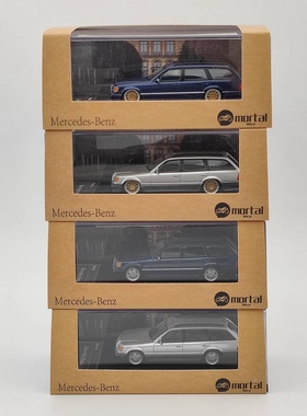 Mortal1:64 奔驰E300 S124加长版配自行车仿真合金汽车模型玩具车