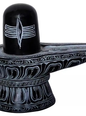 印度手工雕刻8 英寸湿婆黑石林伽4kg 瑜伽冥想