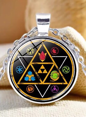 塞尔达传说Triforce智慧力量和勇气三角力量护身符吊坠2.5cm