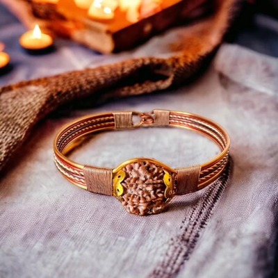 印度象头神八面子手工铜Rudraksha金刚菩提手链手镯财富智慧