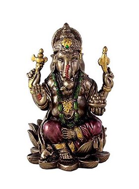印度国际直邮Ganesh小象头神雕像3.6英寸 迷你摆件 吉祥财富