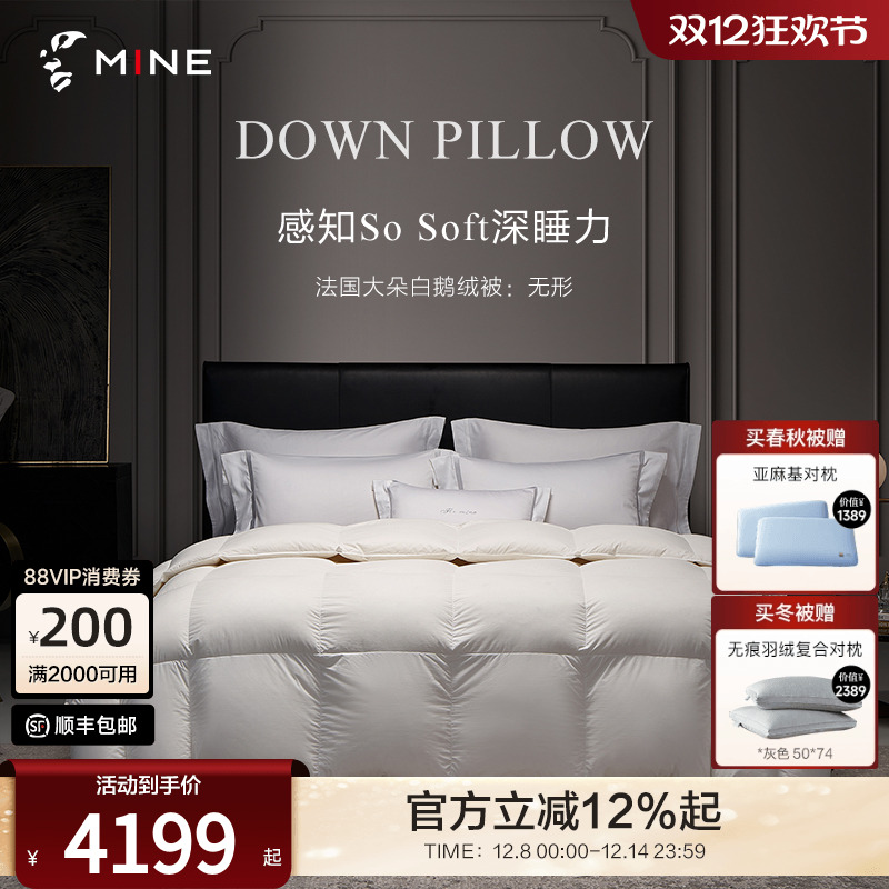 MINE/寐法国进口90%白鹅绒羽绒被