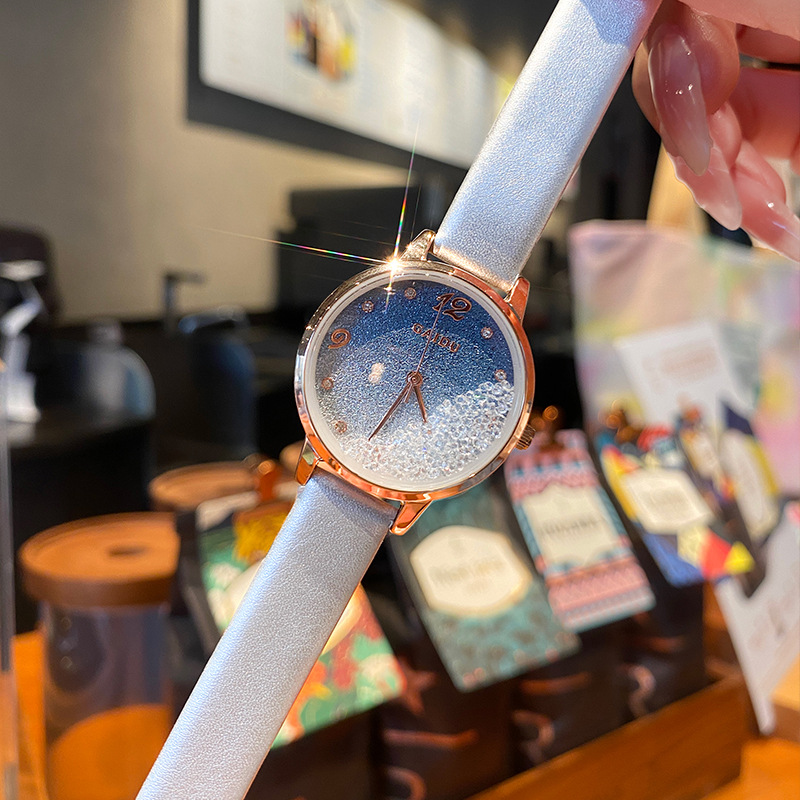 送女友情人礼物梦海蓝满天星手表