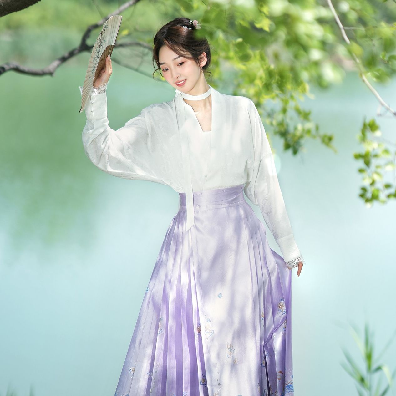 无衣饮羽【水玲珑】仿妆花纱织剪花海洋夏季轻薄马面小个子