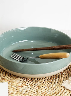 〖绿色大菜碗〗简约陶瓷面碗汤碗家用2025新款学生宿舍泡面碗大碗