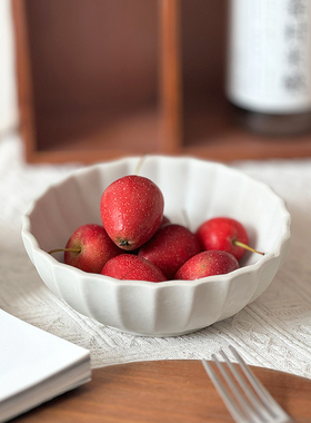 KEEPIN® 白色菊皿碗高颜值家用水果沙拉碗 创意简约不规则早餐碗