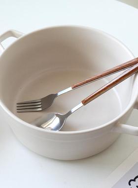 KEEPIN®【实用双耳汤碗】家用高级感陶瓷碗 餐具汤盆高颜值 微瑕