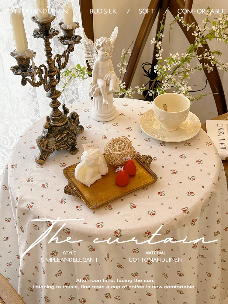 韩式法式田园荷叶花边茶几餐桌布长方形防尘布甜品小清新拍照台布