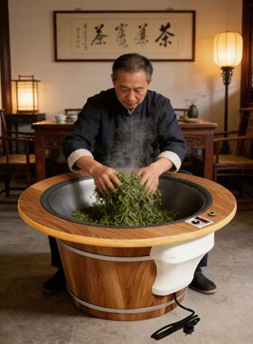 茶叶电炒锅手工小型家用专用茶机设备制茶加工温控机器杀青
