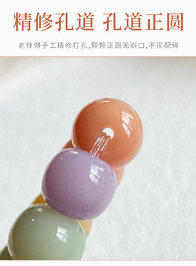 彩虹糖果天然菩提根手串女学生手