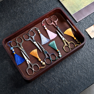 梅花茶叶剪复古茶艺剪刀不锈钢茶剪刀简约小泡泡袋茶道剪子茶