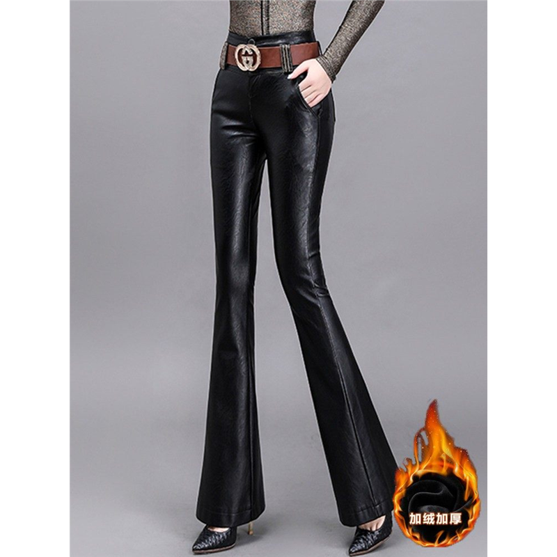 微喇阔腿裤子女士春秋冬2026年新款今年流行爆款加绒加厚休闲皮裤,女装/女士精品,休闲裤,淘宝优惠券,粉丝福利购,淘宝优惠卷
