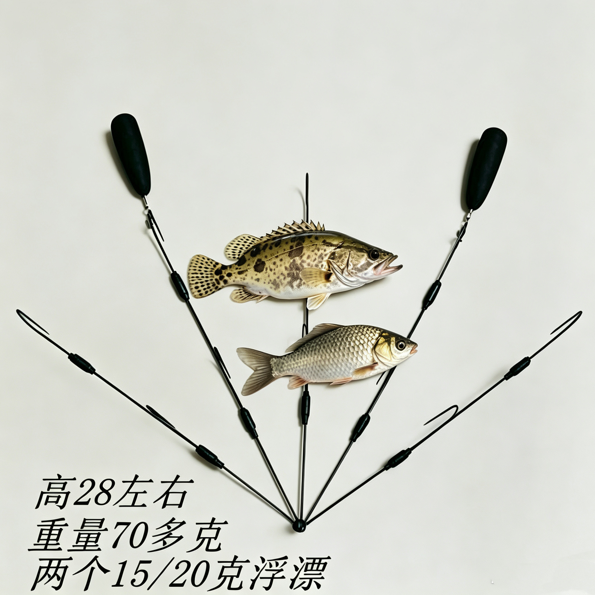可视锚钩子鲫鱼鳜鱼通用有倒刺夜钓灯大小通用不跑鱼新锚钩子全套