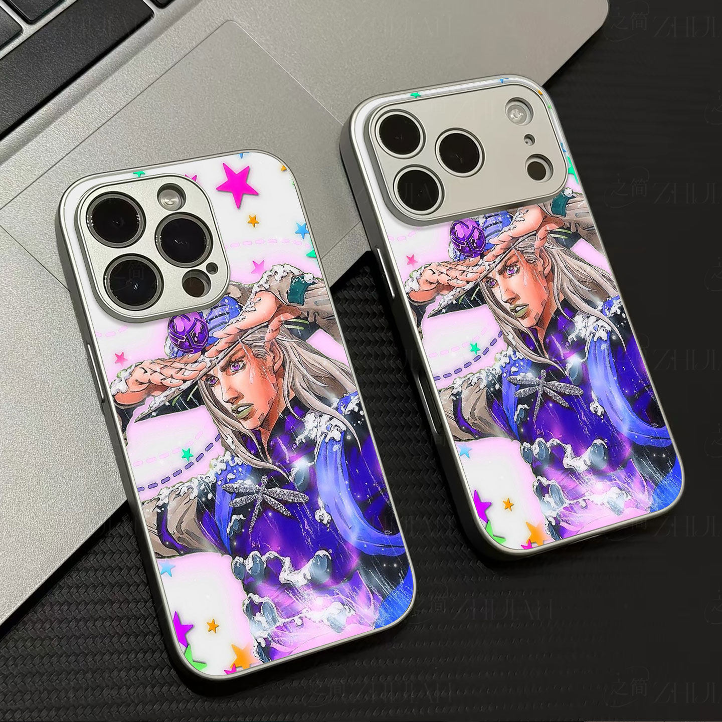 JOJO紫衣磁吸磨砂黑框电镀玻璃手机壳适用苹果iphone17promax华为VIVOY300PRO畅享90PROMAX红米K90PROMAXOPPO