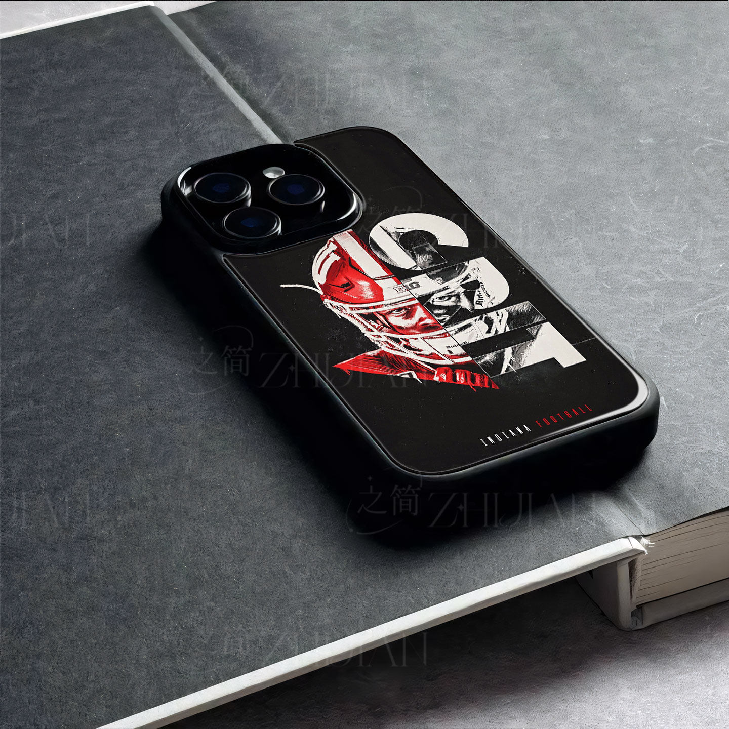 印第安纳橄榄球1924磁吸磨砂黑框电镀玻璃手机壳适用苹果iphone17promax华为OPPOFINDX8ULTRANOVA12PRO小米14