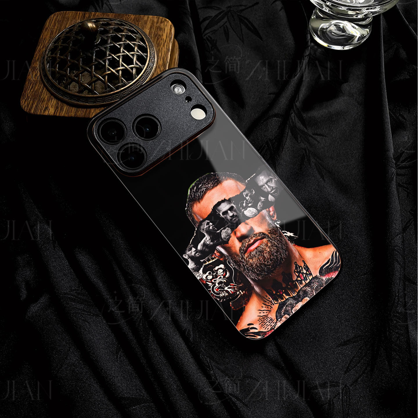嘴炮康纳磁吸磨砂黑框电镀玻璃手机壳适用苹果iphone17promax华为VIVOX200ULTRA荣耀X50I荣耀70PROOPPORENO14
