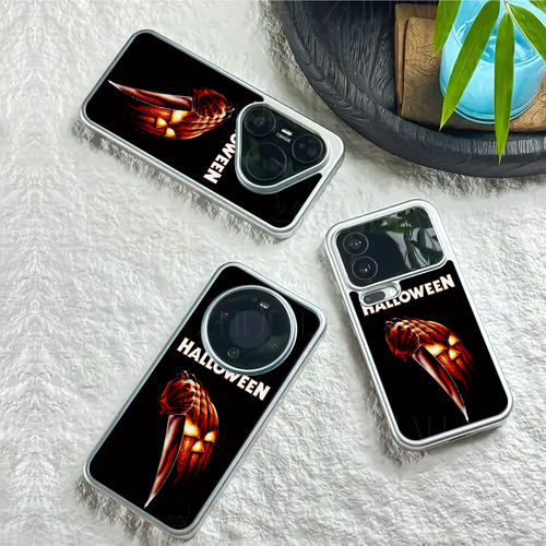 万圣节持刀磁吸磨砂黑框电镀玻璃手机壳适用苹果iphone17promax华为VIVOS19PRONOVA12PRO1加ACE2VP60PRO