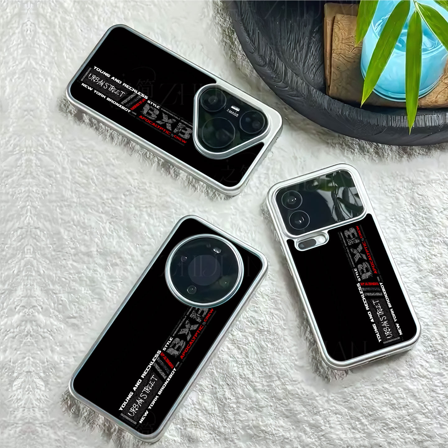 布朗男孩磁吸磨砂黑框电镀玻璃手机壳适用苹果iphone17promax华为红米TURBO5MAXVIVOX200SOPPORENO11PRO荣耀3